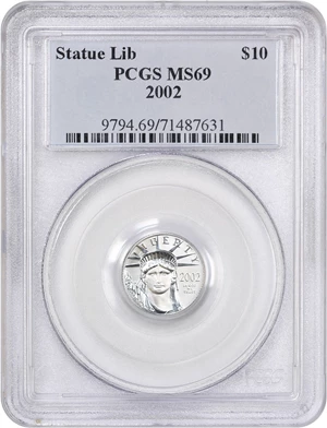 image for: 2002 Platinum Eagle $10 PCGS MS69