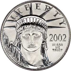 image for: 2002 Platinum Eagle $10 PCGS MS69