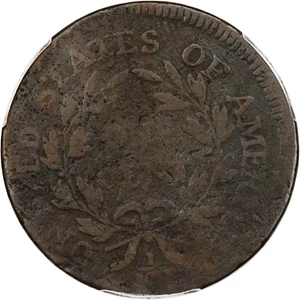 image for: 1796 1c PCGS Good Details ( Liberty Cap, Environmental Damage, S-83)