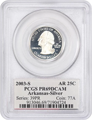 image for: 2003-S Arkansas 25c PCGS Proof 69 DCAM (Silver)