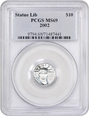 image for: 2002 Platinum Eagle $10 PCGS MS69