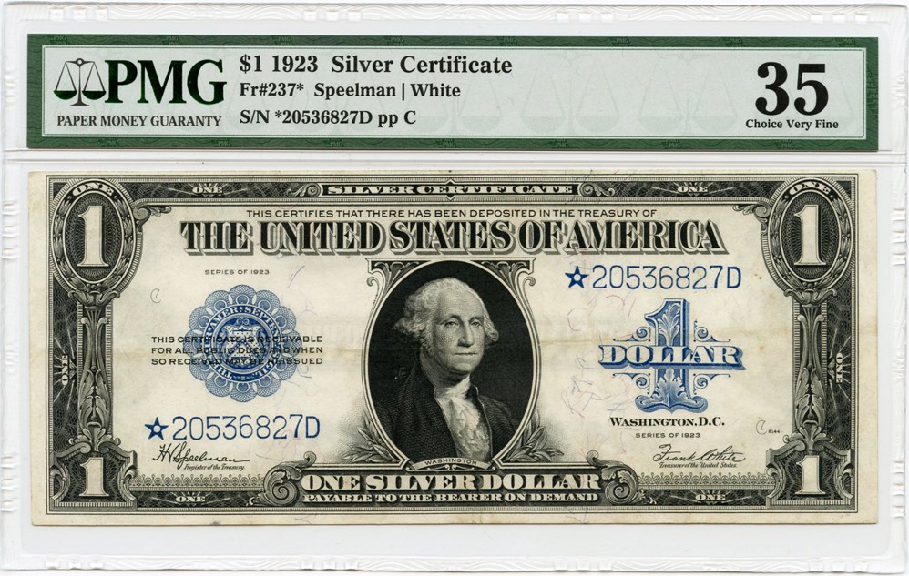 image for: FR. 237* 1923 $1 Silver Certificate PMG Very Fine 35