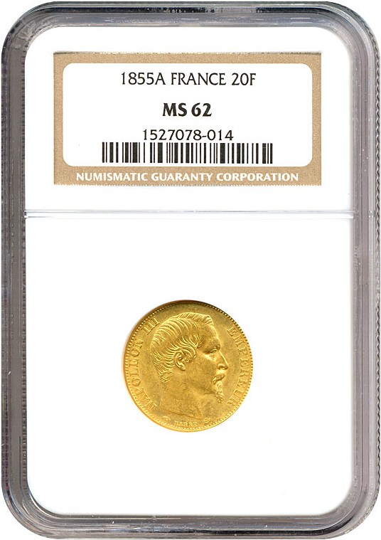1855-A G20 Fr MS