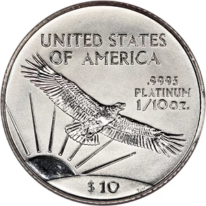 image for: 2002 Platinum Eagle $10 PCGS MS69