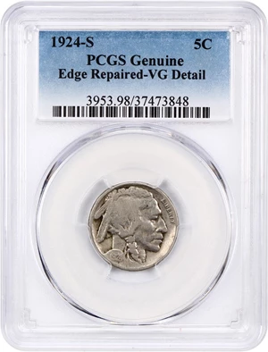 image for: 1924-S 5c PCGS VG Details (Edge Repaired)