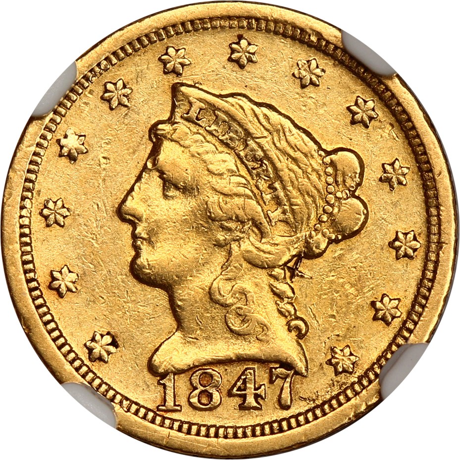 image for: 1847-D $2 1/2 NGC XF40