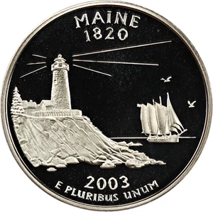 image for: 2003-S Maine 25c PCGS Proof 69 DCAM (Silver)