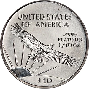 image for: 2002 Platinum Eagle $10 PCGS MS69