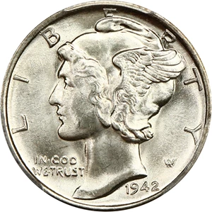 image for: 1942-S 10c PCGS MS65