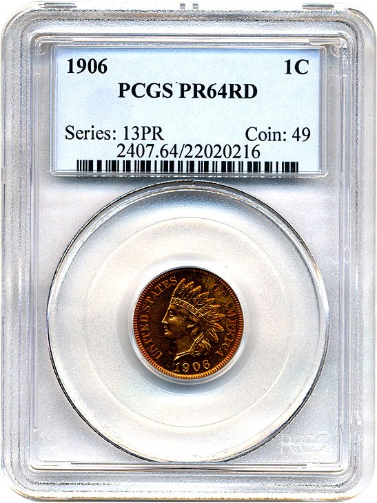image for: 1906 1c  PCGS Proof 64 RD
