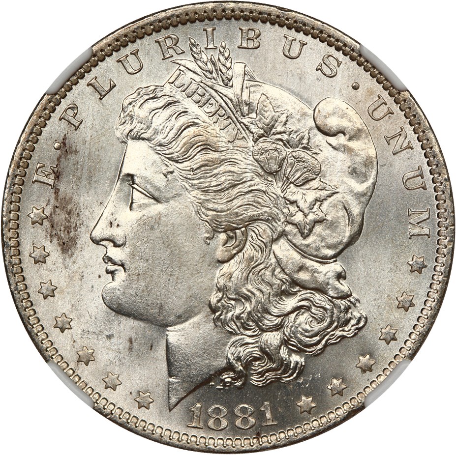 image for: 1881-O $1 NGC MS63 (VAM-5, Gouged "O")