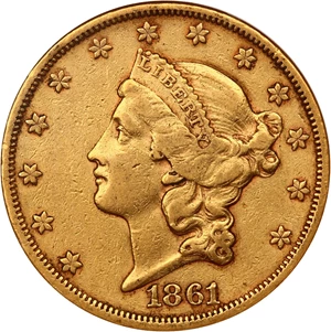 image for: 1861-S $20 NGC XF40