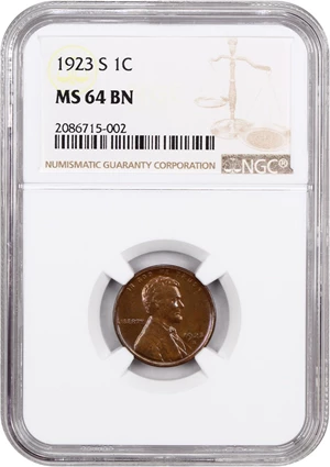 image for: 1923-S 1c NGC MS64 BN