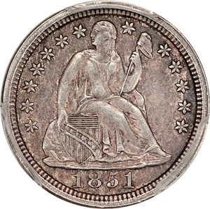 image for: 1851 10c PCGS/CAC AU55