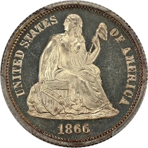 image for: 1866 10c PCGS/CAC Proof 64 DCAM