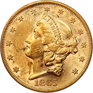 image for: 1865 $20 PCGS AU55