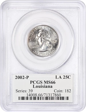 image for: 2002-P Louisiana 25c PCGS MS66