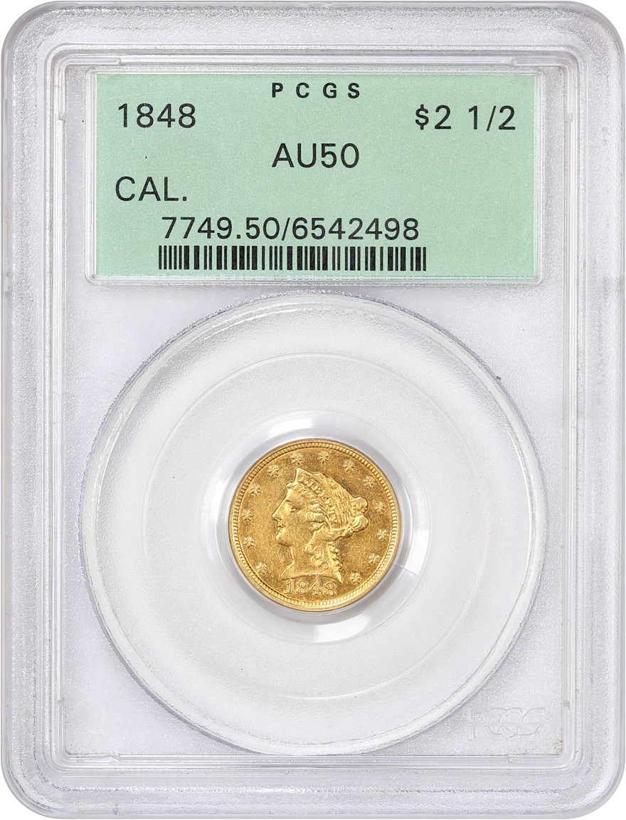 image for: 1848 CAL. $2.5 PCGS AU50 (OGH)