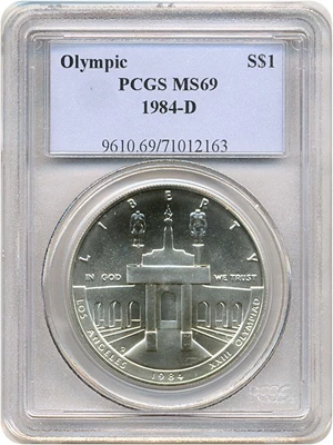 image for: 1984-D $1 Olympic PCGS MS69