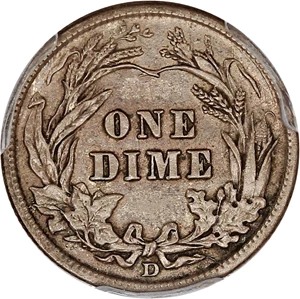 image for: 1912-D 10c PCGS XF Details (Cleaned)