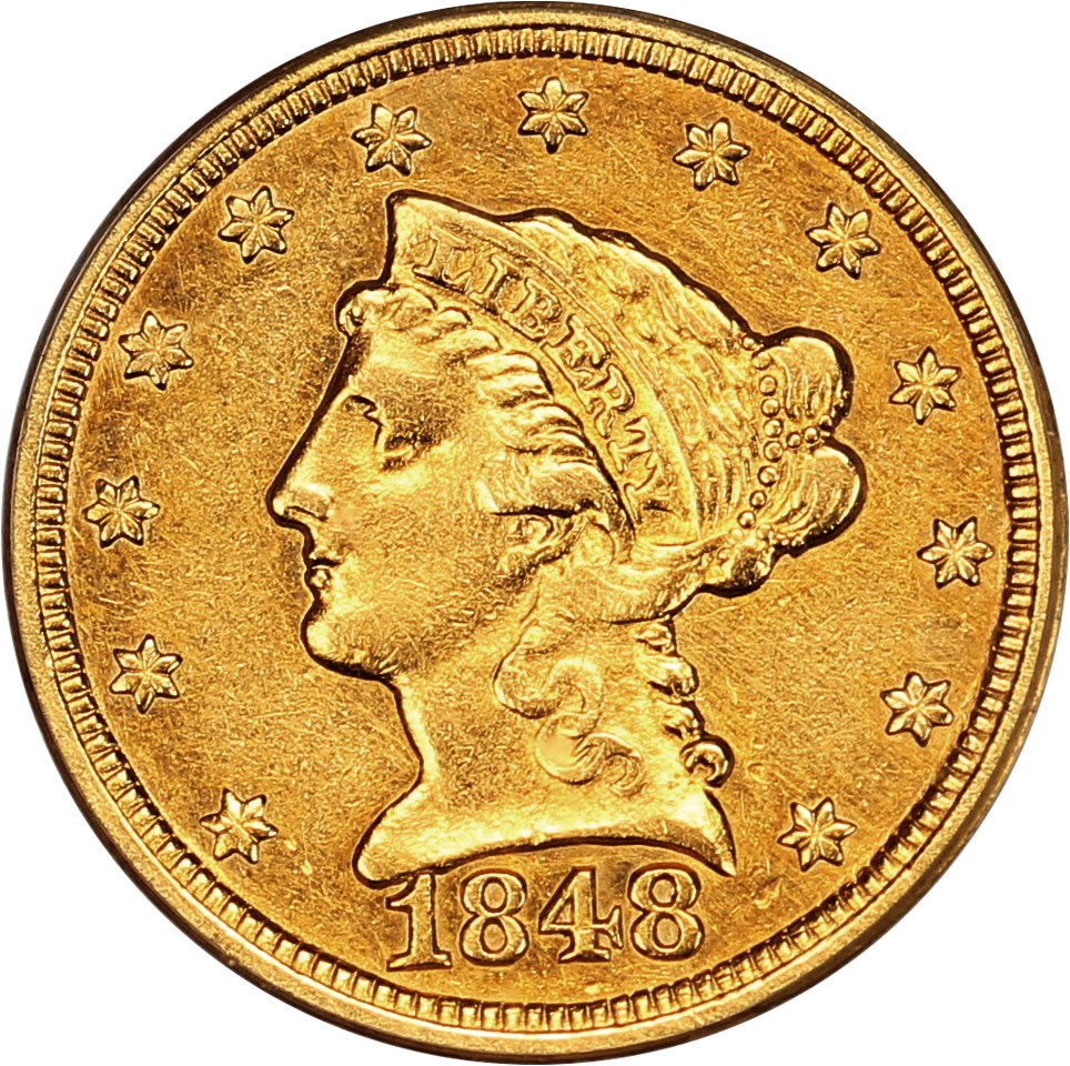 image for: 1848 CAL. $2.5 PCGS AU50 (OGH)