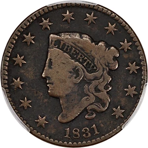 image for: 1831 1c PCGS Fine Details (Large Letters, Environmental Damage)