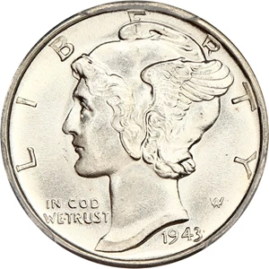 image for: 1943-D 10c PCGS MS66