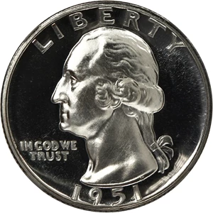 image for: 1951 25c NGC Proof 68 CAM