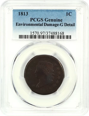 image for: 1813 1c PCGS Good Details (Environmental Damage)