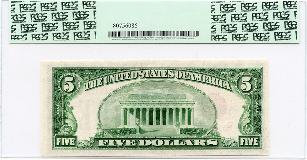 image for: FR. 1530 1928E $5 Legal Tender Note PCGS Very Choice New 64 PPQ