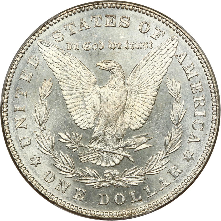 image for: 1878 7TF Reverse of 1878 $1 PCGS MS65+ (R78, VAM-31 Lines Thru Leg)