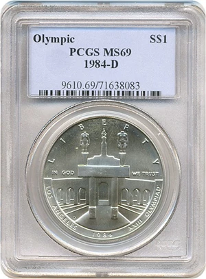 image for: 1984-D $1 Olympic PCGS MS69