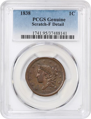 image for: 1838 1c PCGS Fine Details (Scratch)