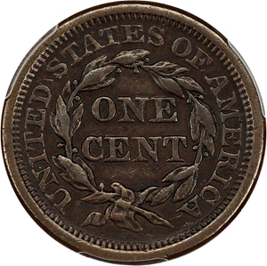 image for: 1855 1c PCGS XF Details (Knob Ear, Cleaned)