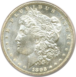 image for: 1893-CC $1 PCGS MS64