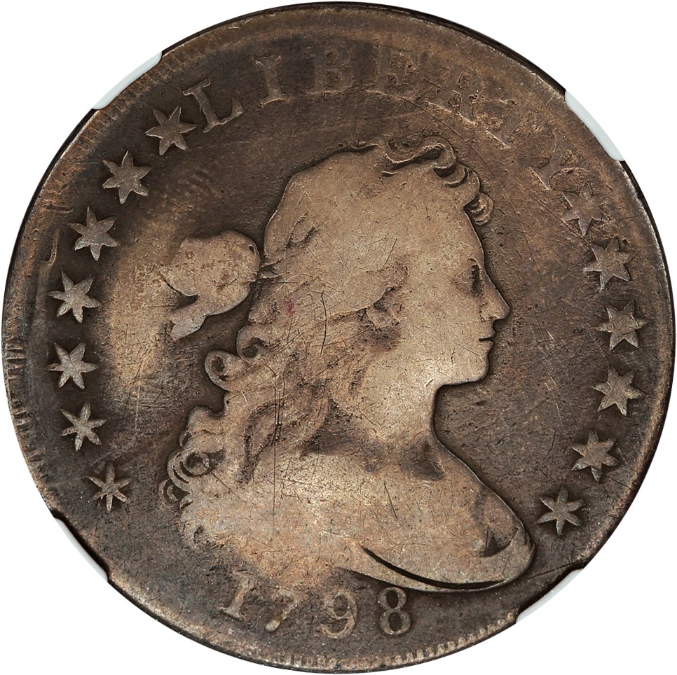 image for: 1798 Large Eagle $1 NGC Good-04 (5 Lines, 10 Arrows, B-17 BB-101)