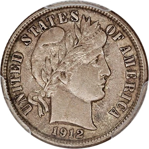 image for: 1912-D 10c PCGS XF Details (Cleaned)