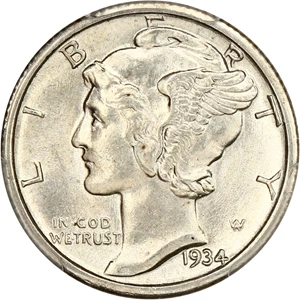 image for: 1934 10c PCGS MS63
