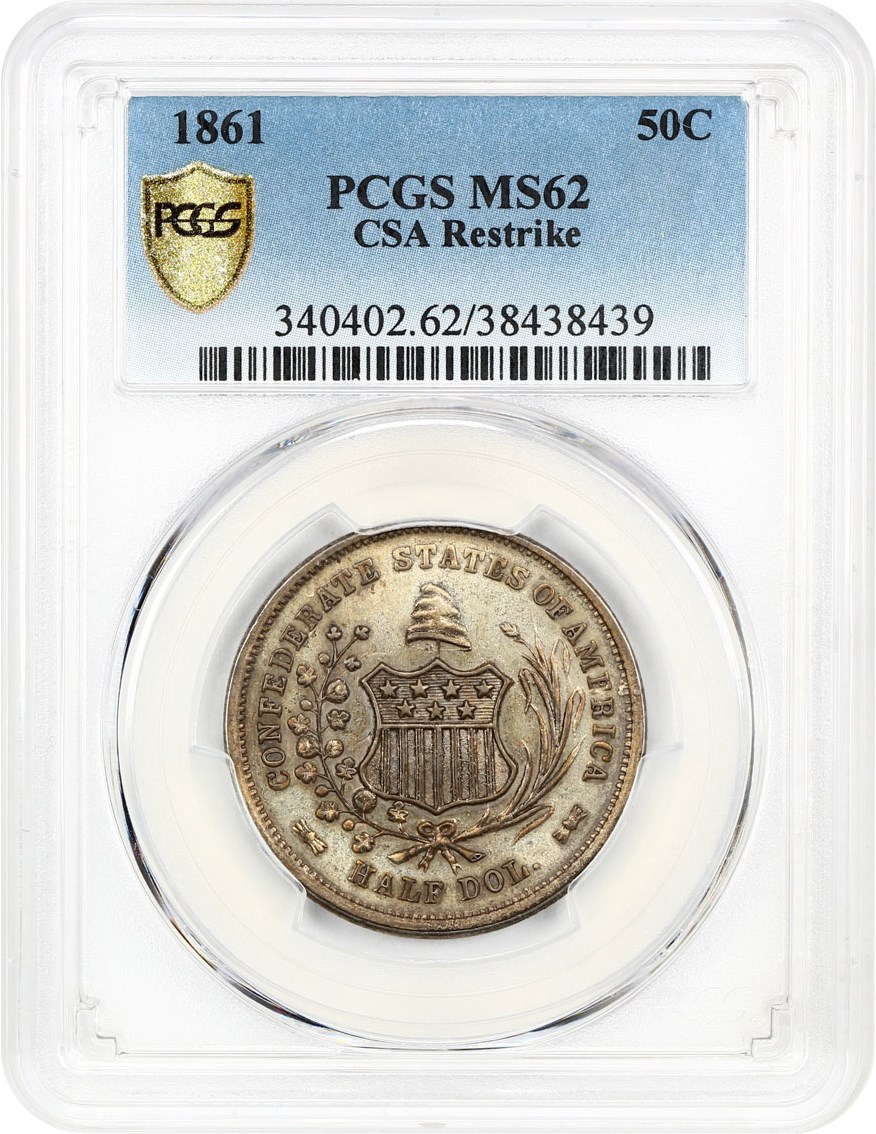 image for: 1861 Confederate States of America 50c PCGS MS62 (Restrike)
