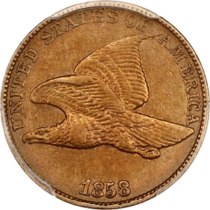 image for: 1858 Flying Eagle 1c PCGS XF Details (Large Letters, Cleaned)