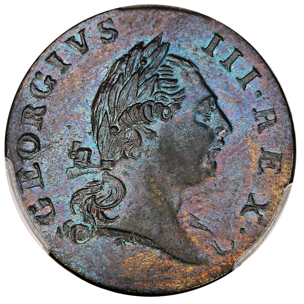 image for: 1773 Virginia Halfpenny PCGS MS64 BN (No Period)