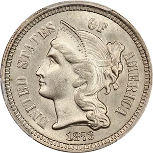 image for: 1873 3CN PCGS MS66 (Open 3)