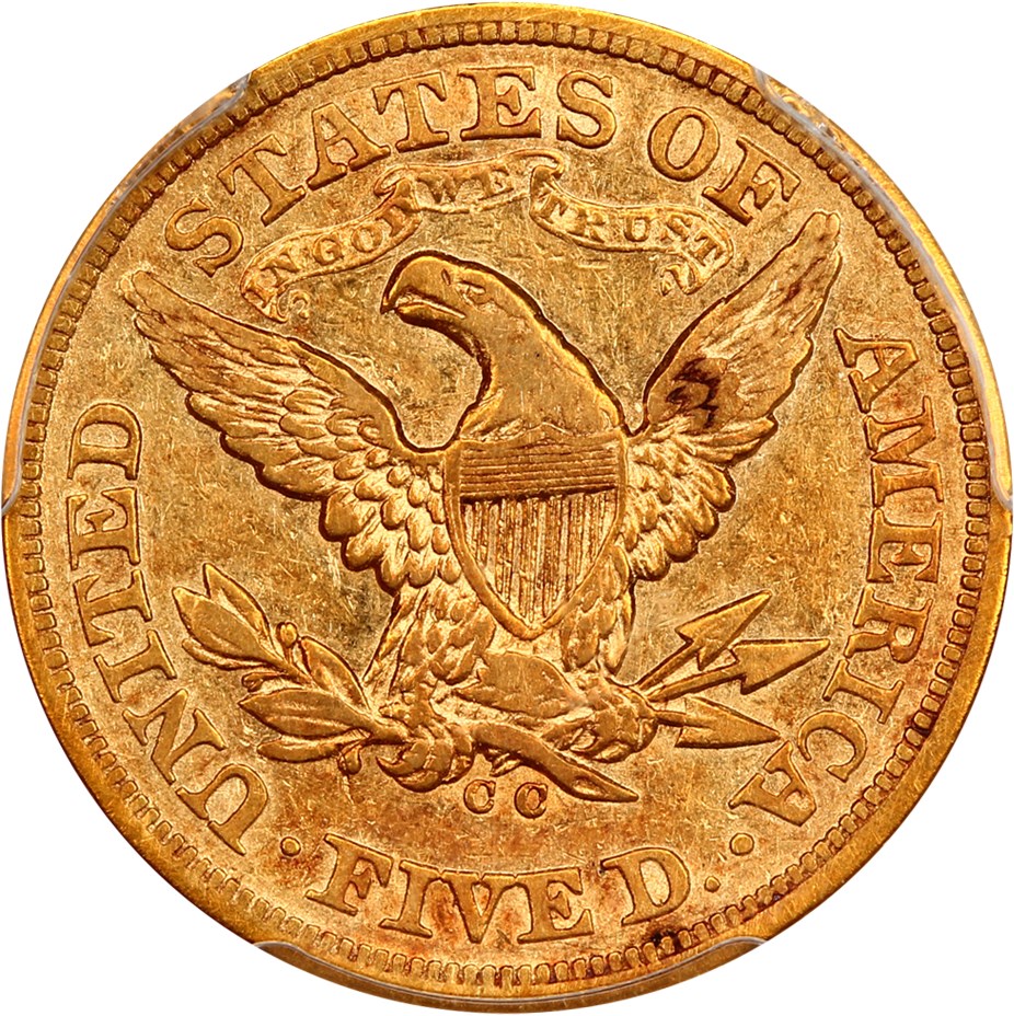 image for: 1871-CC $5 PCGS/CAC XF40