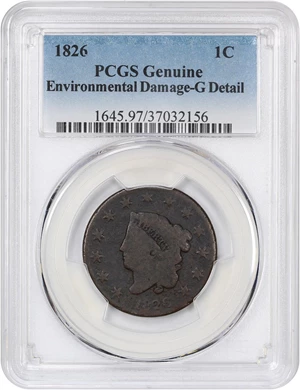 image for: 1826 1c PCGS Good Details (Environmental Damage)