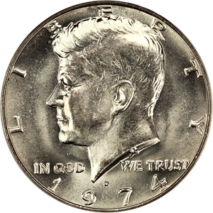 image for: 1974-D 50c PCGS MS66