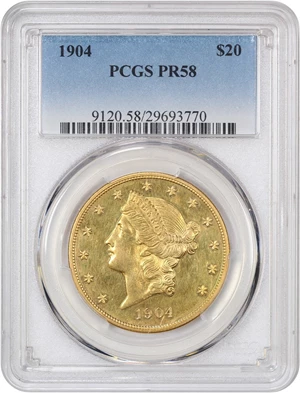 image for: 1904 $20 PCGS Proof 58
