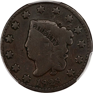 image for: 1828 1c PCGS Good Details (Small Wide Date, Damage)