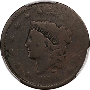 image for: 1834 1c PCGS Good Details (Large 8, Small Stars, Medium Letters, Damage)
