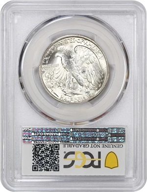 image for: 1945-D 50c PCGS UNC Details (Wheel Mark)