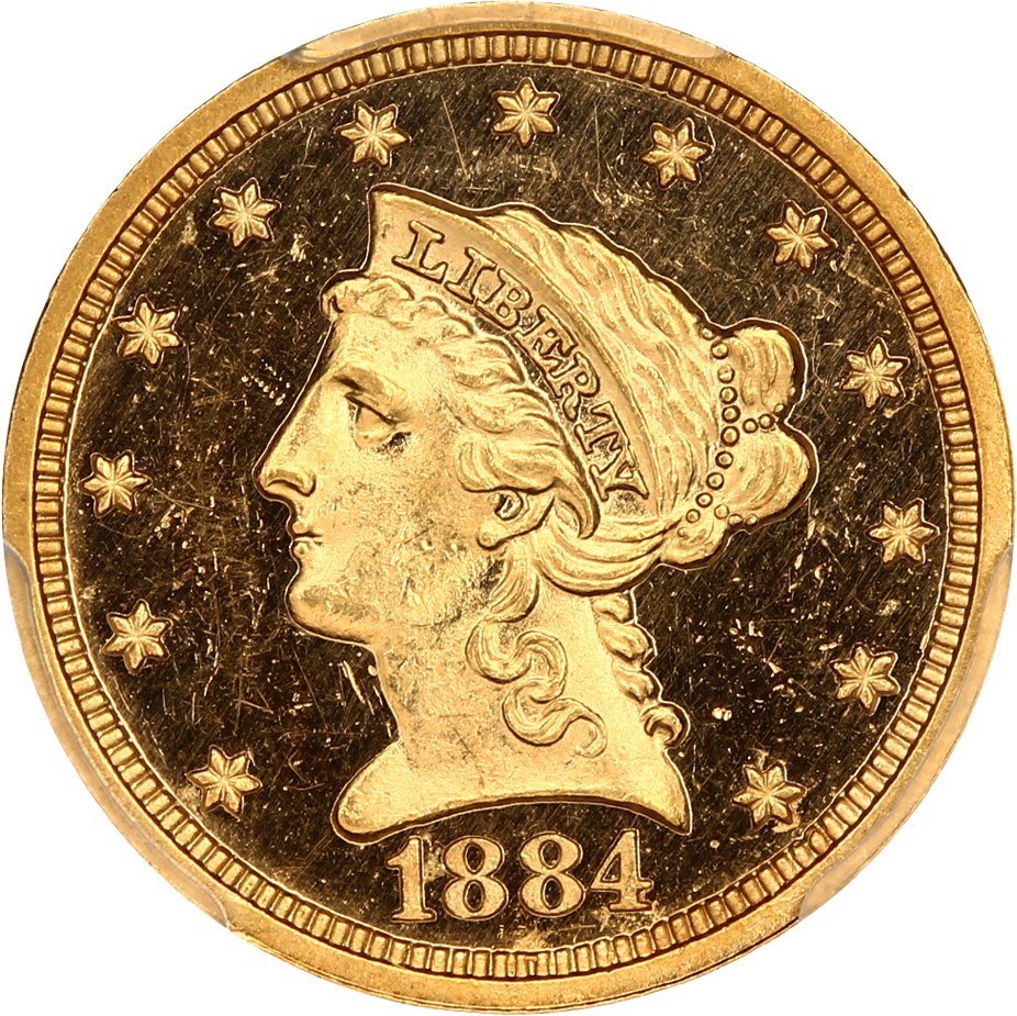 image for: 1884 2 1/2 PCGS/CAC Proof 63 DCAM